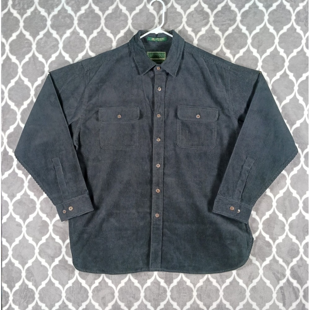 Claybrooke Outdoors Shirt Jacket   Men XL Black Corduroy Shacket Workwear